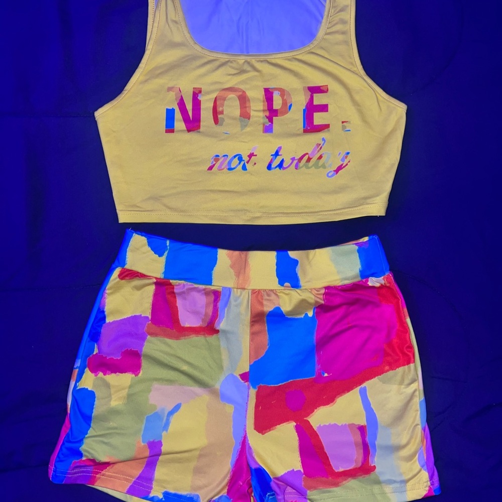 Vibrant Graphic Tank and Shorts Set